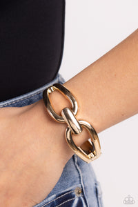 Mechanic Masquerade - Gold Hinged Bracelet