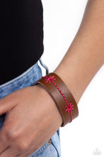 Load image into Gallery viewer, Cross-Stitched Gardens - Pink Snap Bracelet