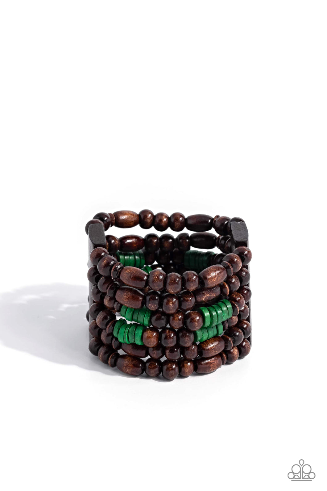 Paradise Palazzo - Green Stretchy Bracelet