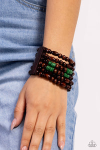 Paradise Palazzo - Green Stretchy Bracelet