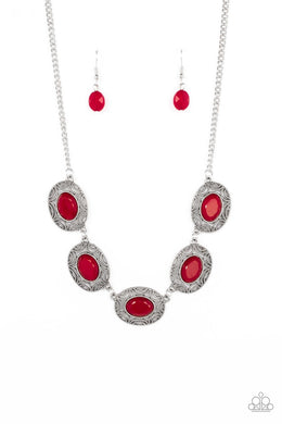 Sunshiny Shimmer - Red Necklace