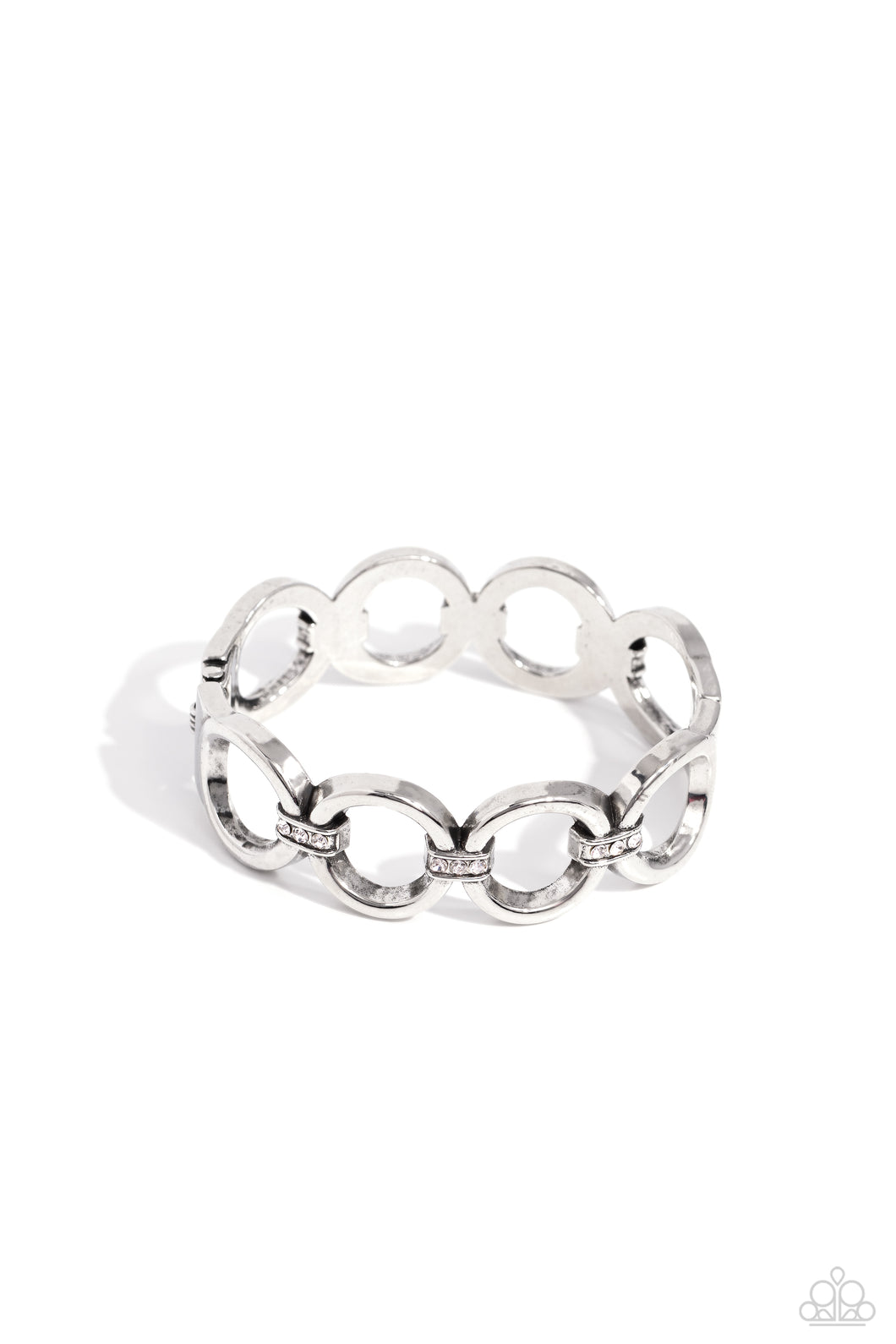 Chic Collection - White Hinged Bracelet