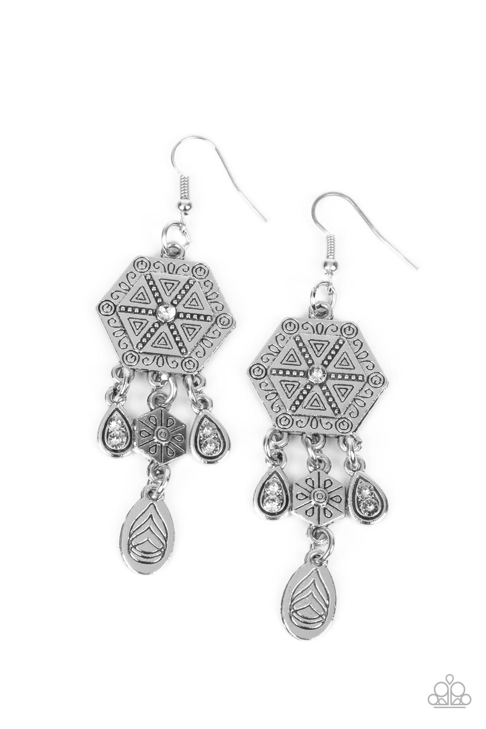 Dreamcatcher Delight - White Earrings