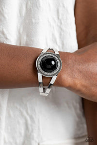 Put On The GLITZ - Black Cuff Bracelet