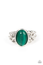 Load image into Gallery viewer, Crystals and Cats Eye - Green Dainty Ring