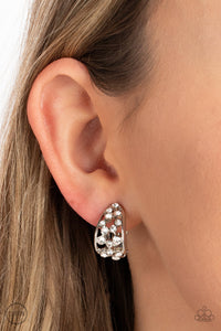 Extra Effervescent - White Clip-On Earrings