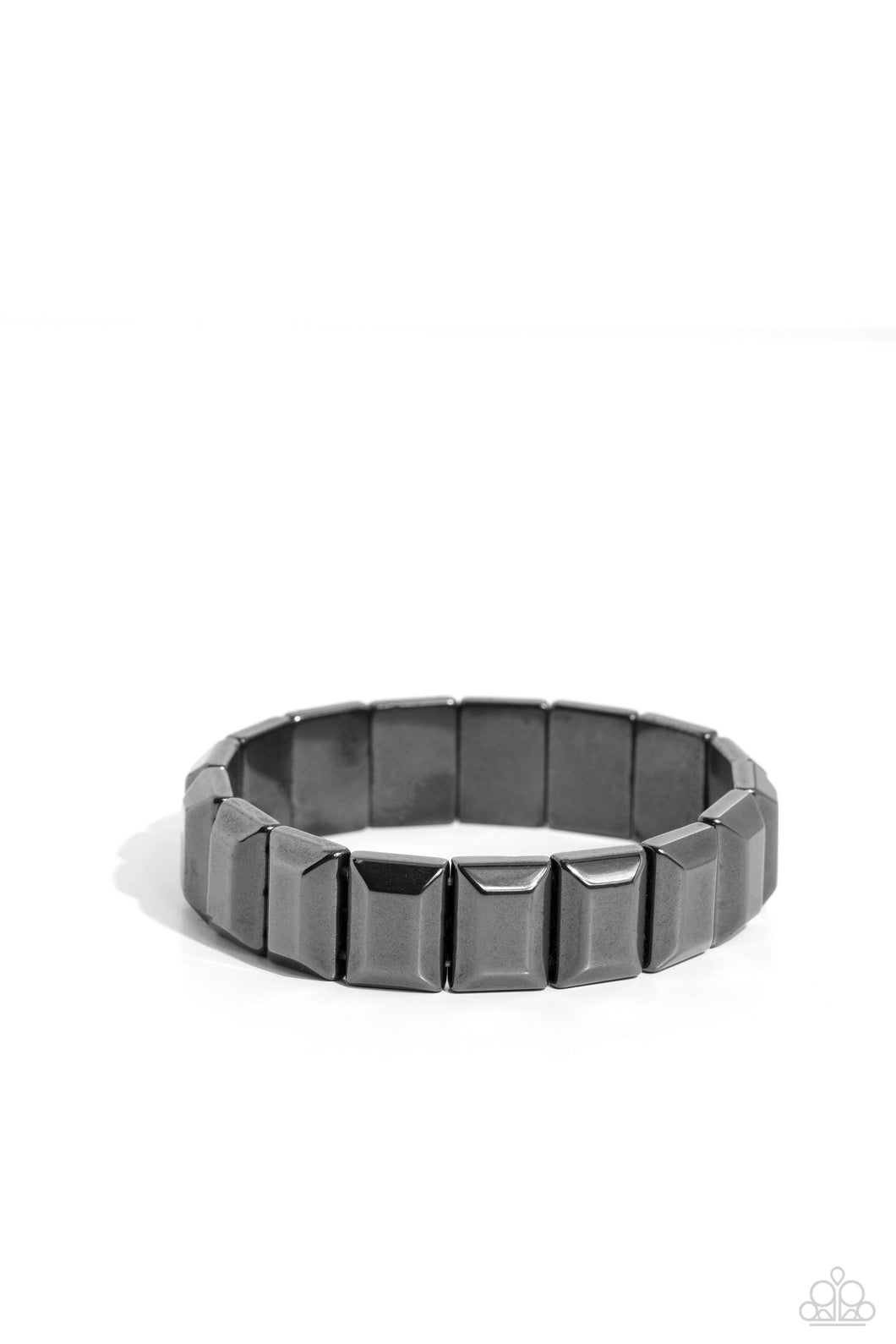 Chunky Champion - Black Gunmetal Stretchy Bracelet