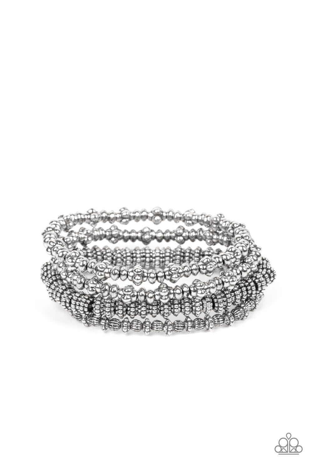 Country Charmer - Silver Stretchy Bracelets