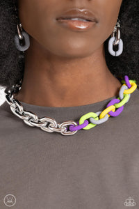 Contrasting Couture - Silver Choker Necklace