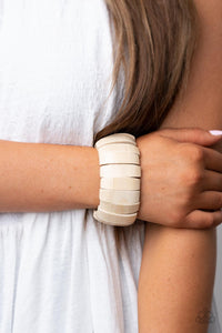 Boardwalk Bonanza - White Stretchy Bracelet