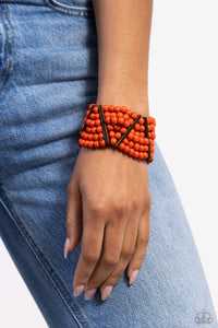 Way Off TROPIC - Orange Stretchy Bracelet