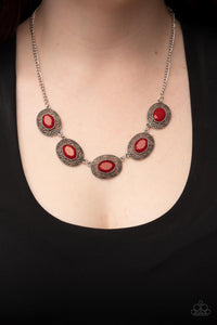 Sunshiny Shimmer - Red Necklace