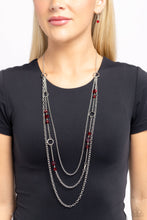 Load image into Gallery viewer, Starry-Eyed Eloquence - Red Necklace