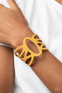 Rural Rodeo - Yellow Adjustable Snap Closure Bracelet