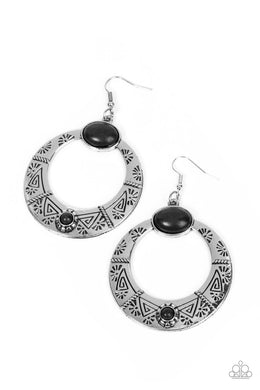 Garden Glyphs - Black Earrings