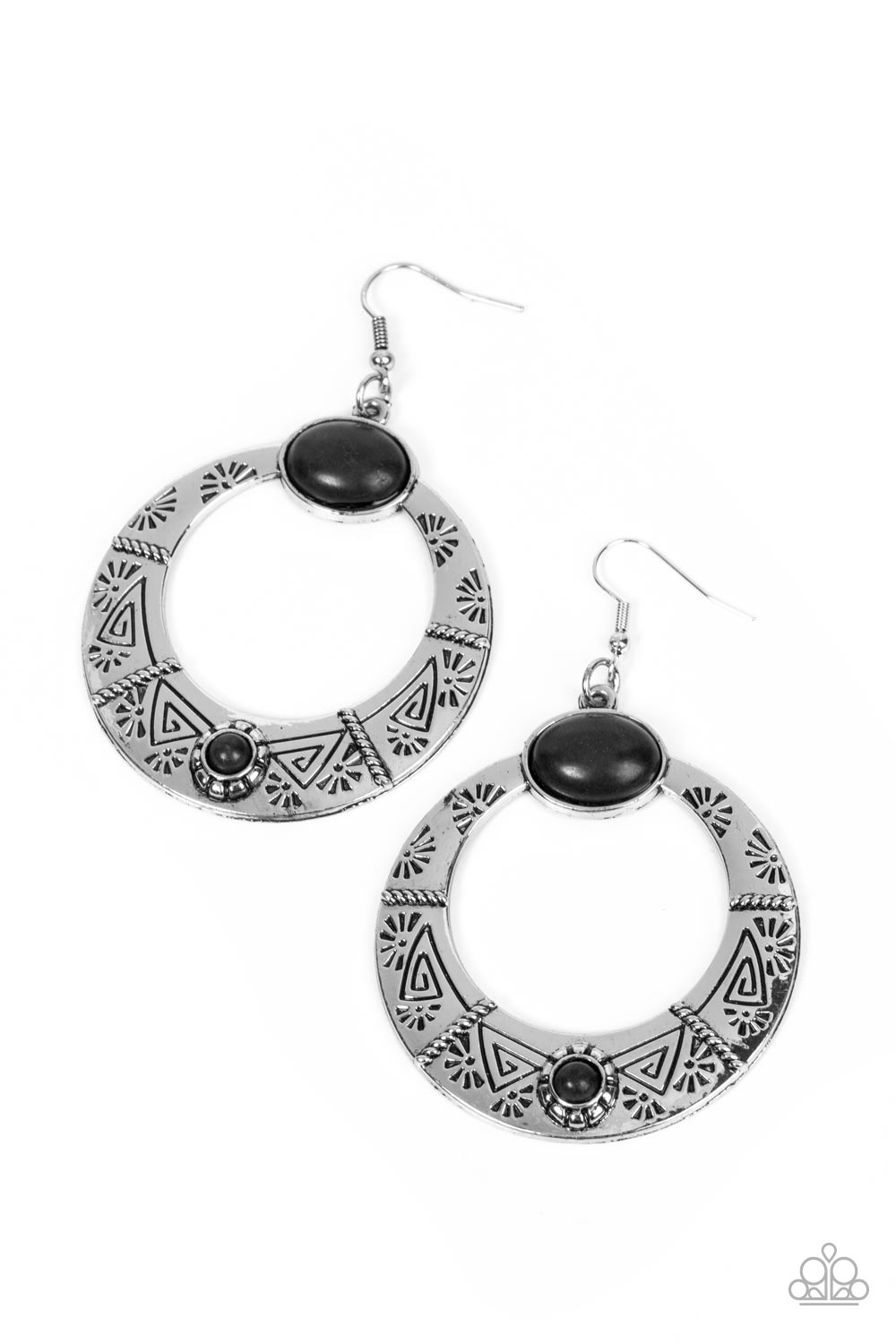 Garden Glyphs - Black Earrings