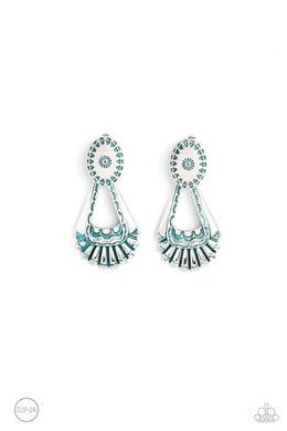 Casablanca Chandeliers - Blue Clip-On Earrings