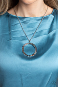 Encrusted Elegance - Silver Necklace