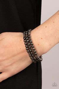 Boundless Boundaries - Black Gunmetal Stretchy Bracelets