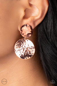 Rush Hour - Copper Clip-On Earrings