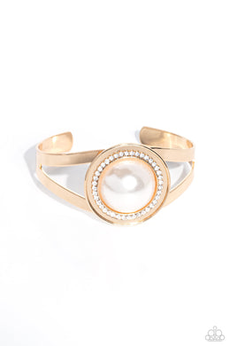 Put On The GLITZ - Gold Cuff Bracelet