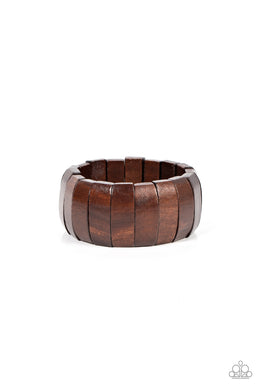 Island Grind - Brown Stretchy Bracelet