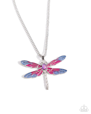 DRAGONFLY to the Sky - Purple Necklace