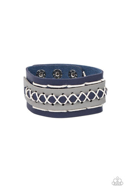 Horsing Around - Blue Adjustable Snap Closure Bracelet