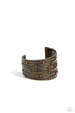 Load image into Gallery viewer, Mechanical Motif - Brass Cuff Bracelet