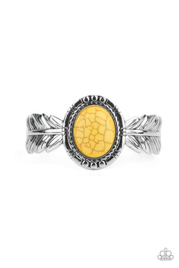 Western Wings - Yellow Cuff Bracelet