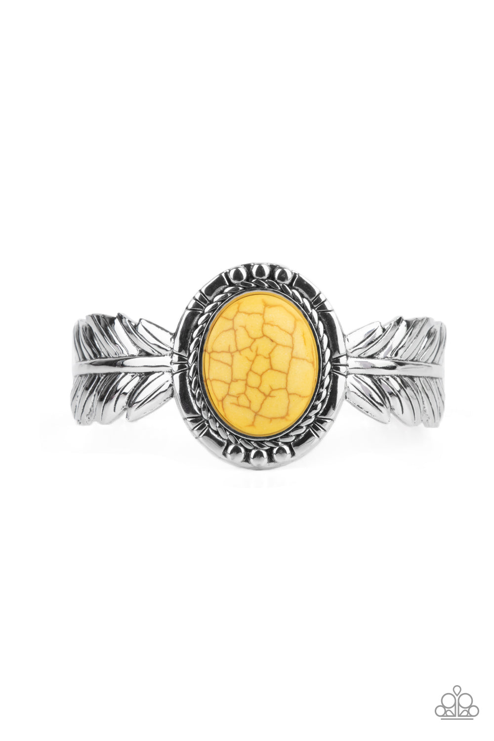 Western Wings - Yellow Cuff Bracelet