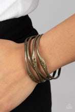 Load image into Gallery viewer, Line It Up - Brass Cuff Bracelet