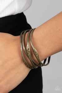 Line It Up - Brass Cuff Bracelet