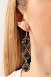 Desertscape Dweller - Black Earrings