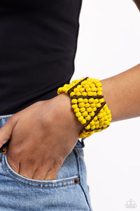 Way Off TROPIC - Yellow Stretchy Bracelet