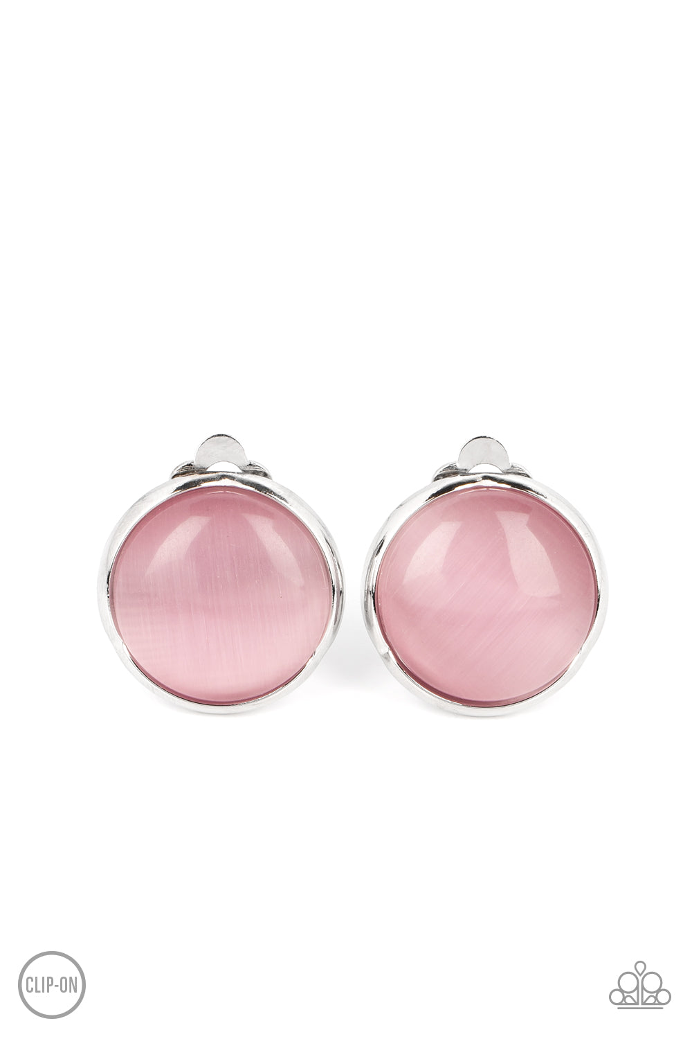 Cool Pools - Pink Clip-On Earrings