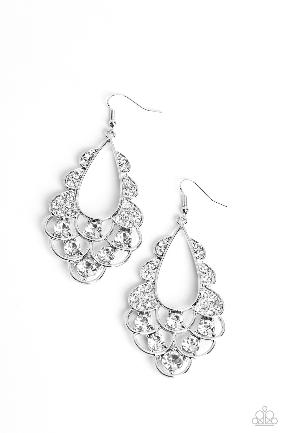 Majestic Masquerade - White Earrings