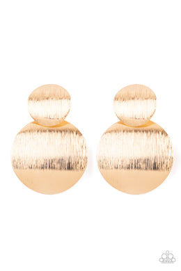 Here Today, GONG Tomorrow - Gold Post Earrings