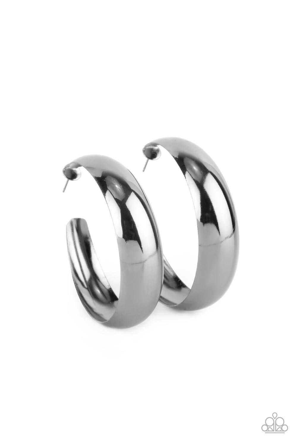 Flat Out Flawless - Black Gunmetal Hoop Earrings