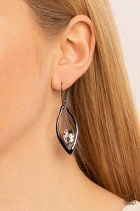 Beautifully Bejeweled - Black Gunmetal Earrings