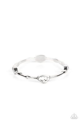 Chiseled Craze - White Bangle Bracelet