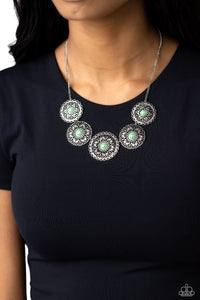 Chrysanthemum Craze - Green Necklace