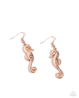 Seahorse Sheen - Copper Earrings