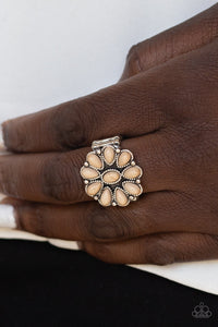 Stone Gardenia - Brown Ring