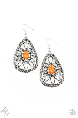 Floral Frill - Orange Earrings