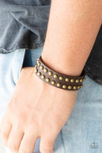 Load image into Gallery viewer, Biker Bold - Brown Adjustable Snap Closure Bracelet