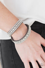 Load image into Gallery viewer, Shimmer and Sass - Silver Adjustable Snap Closure Bracelet