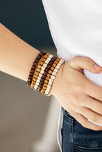 Load image into Gallery viewer, Tropical Tundra - Brown Stretchy Bracelet