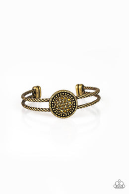 Definitely Dazzling - Brass Cuff Bracelet