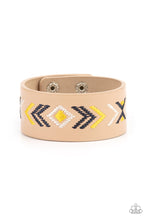 Load image into Gallery viewer, Cliff Glyphs - Yellow Adjustable Snap Closure Bracelet